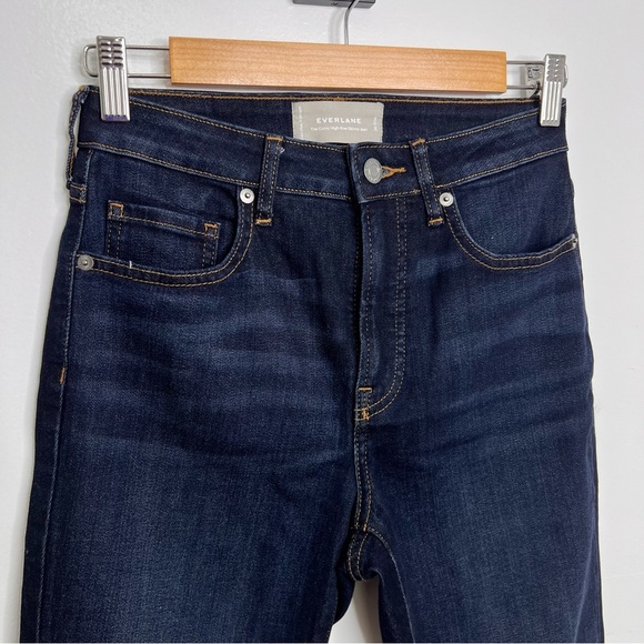 EVERLANE The Curvy High Rise Skinny Dark Wash Jeans - Picture 3 of 7